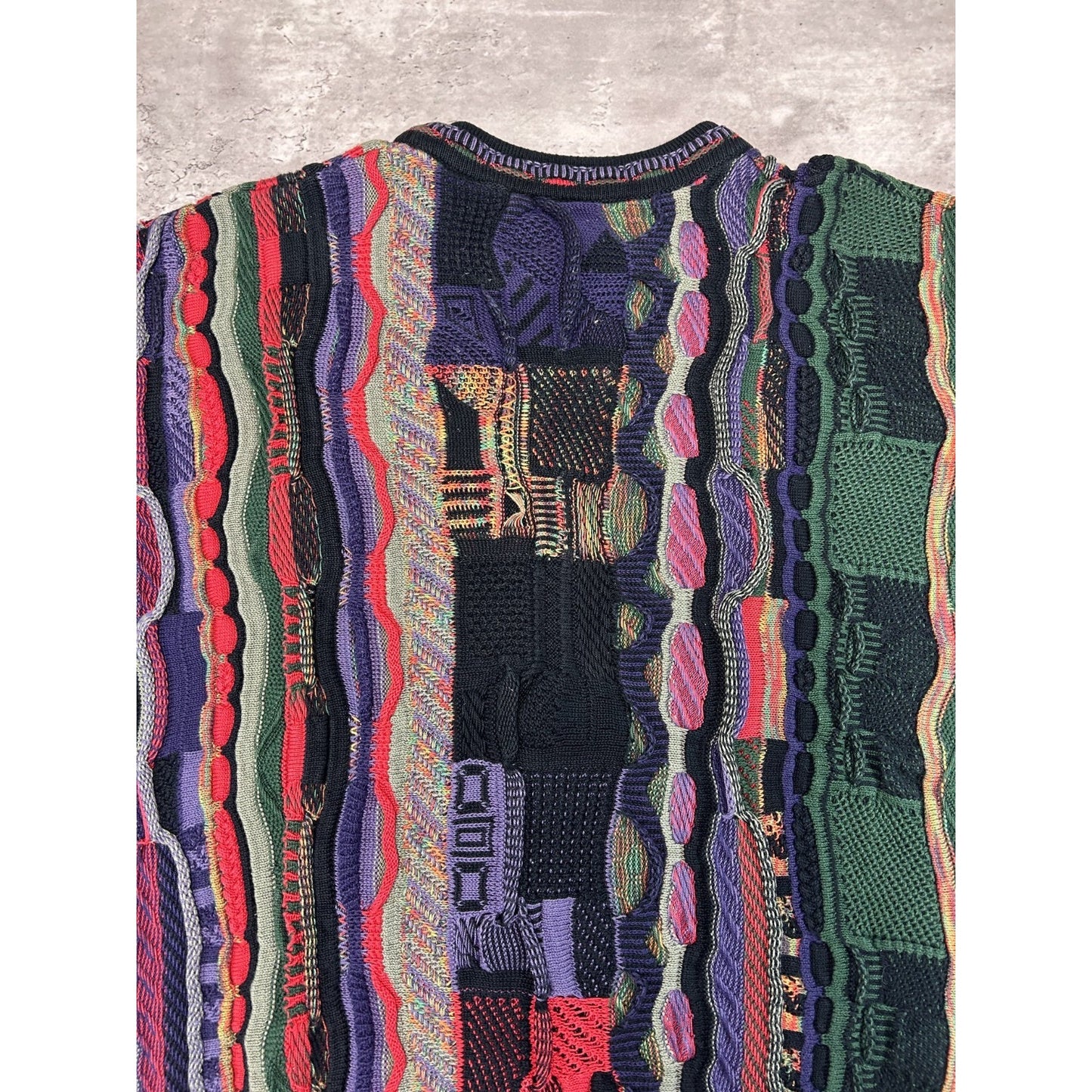 Vintage 90s Tundra Abstract 3D Print Pullover Knit Sweater Size XL