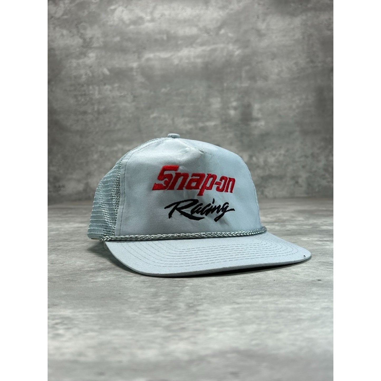 Vintage 90s Snap On Racing Embroidered Spellout Trucker Snapback Hat OSFA