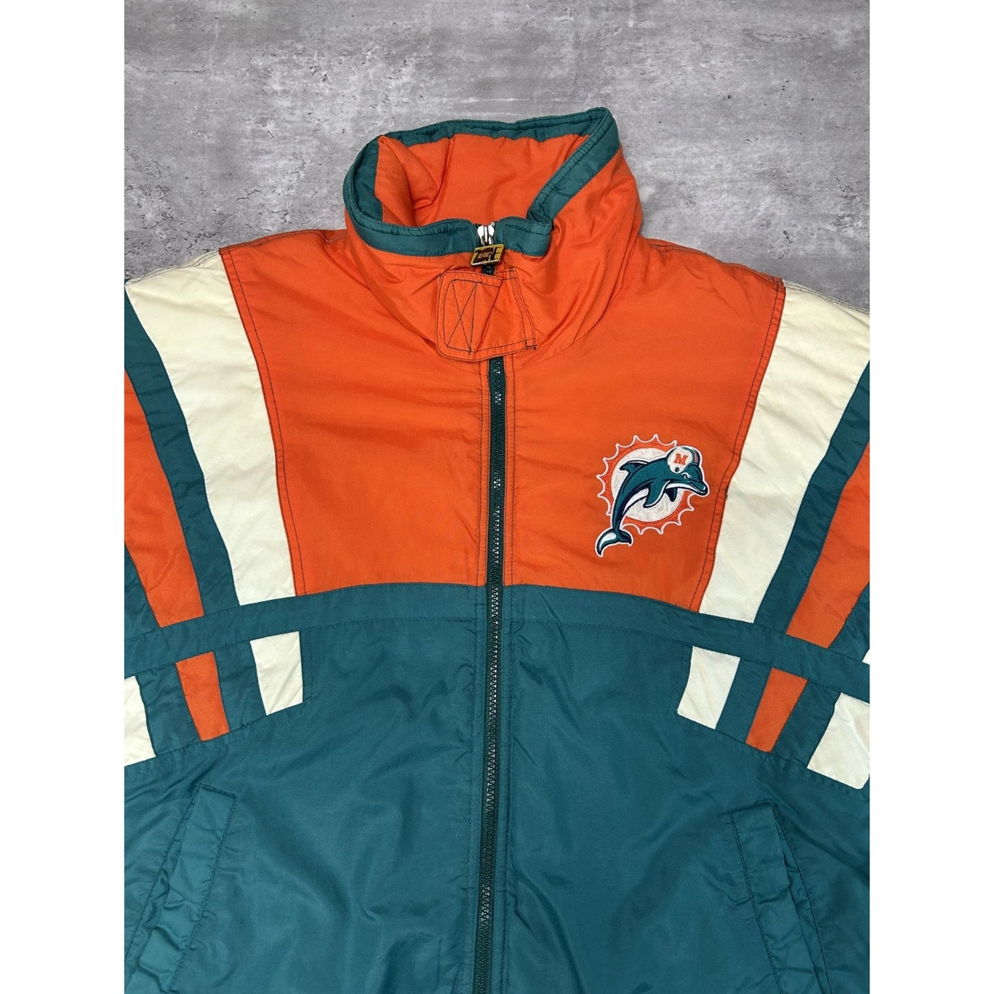 Vintage 90s Miami Dolphins NFL Insulated Full Zip Jacket Size Medium