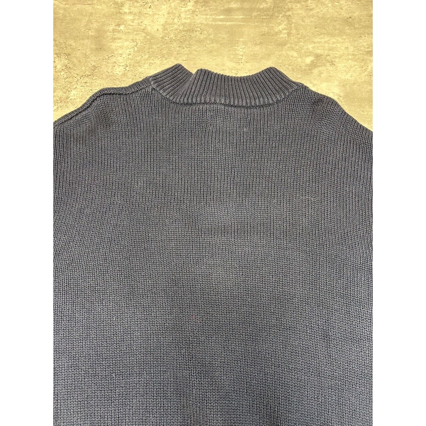 Vintage Chaps Ralph Lauren Embroidered Crest 1/4 Zip Knit Sweater Size XXL