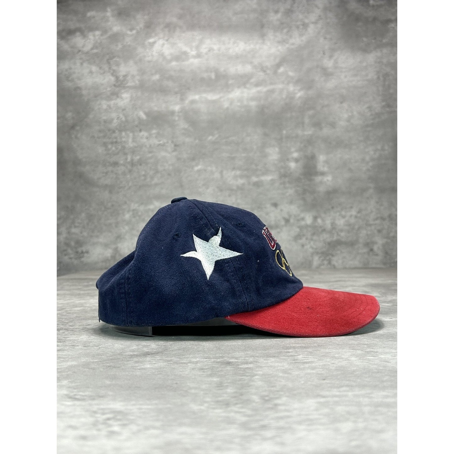 Vintage 90s USA Olympics Embroidered Star Logo Snapback Hat OSFA Blue