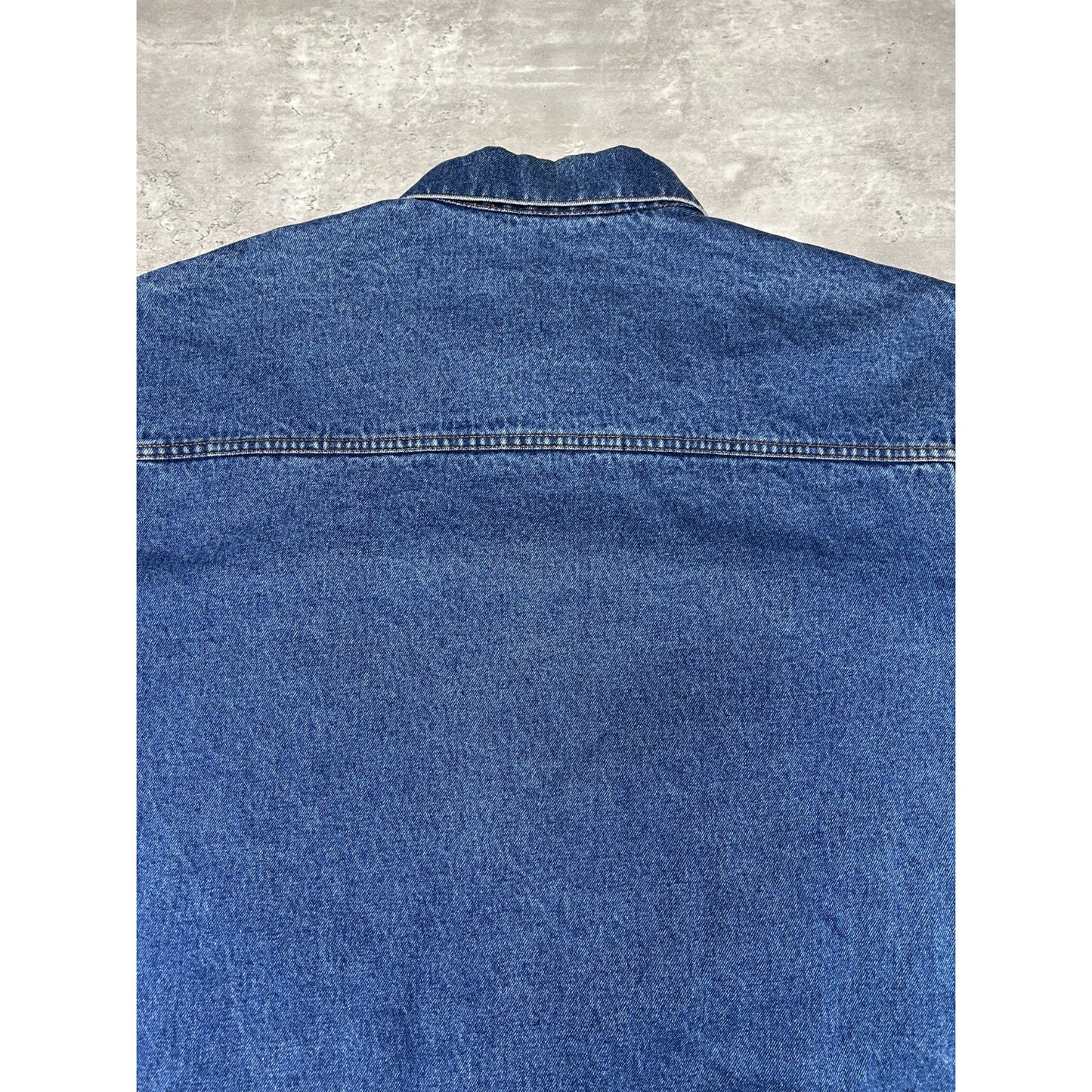 Vintage 90s Pulp Fiction Embroidered Movie Promo Denim Jacket Size XL Blue