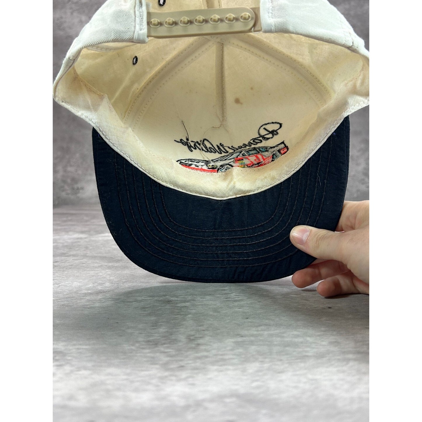 Vintage 90s Darrell Waltrip #17 Nascar Embroidered Racecar Snapback Hat OSFA