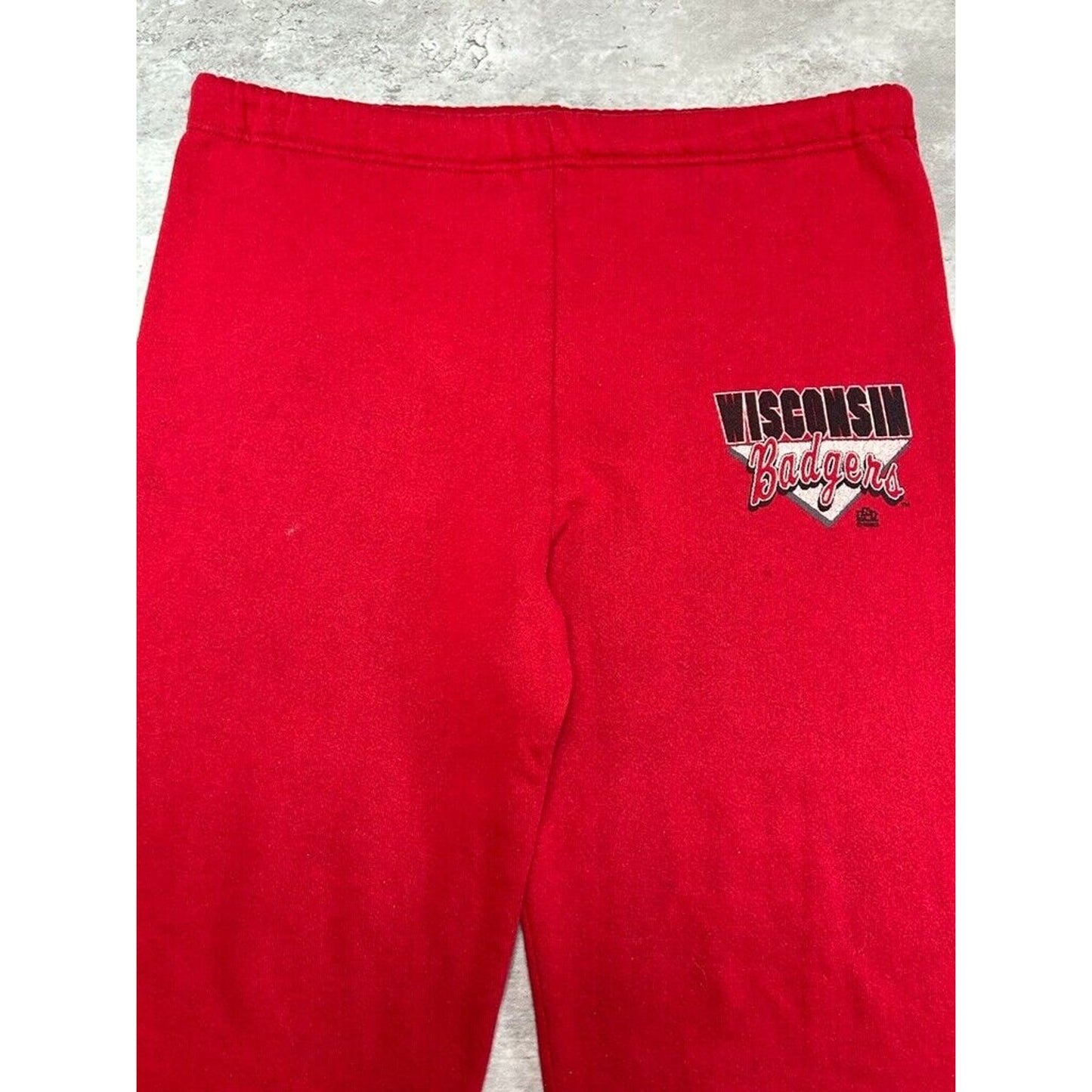 Vintage 90s Wisconsin Badgers NCAA Graphic Spell Out Sweat Pants Size Large