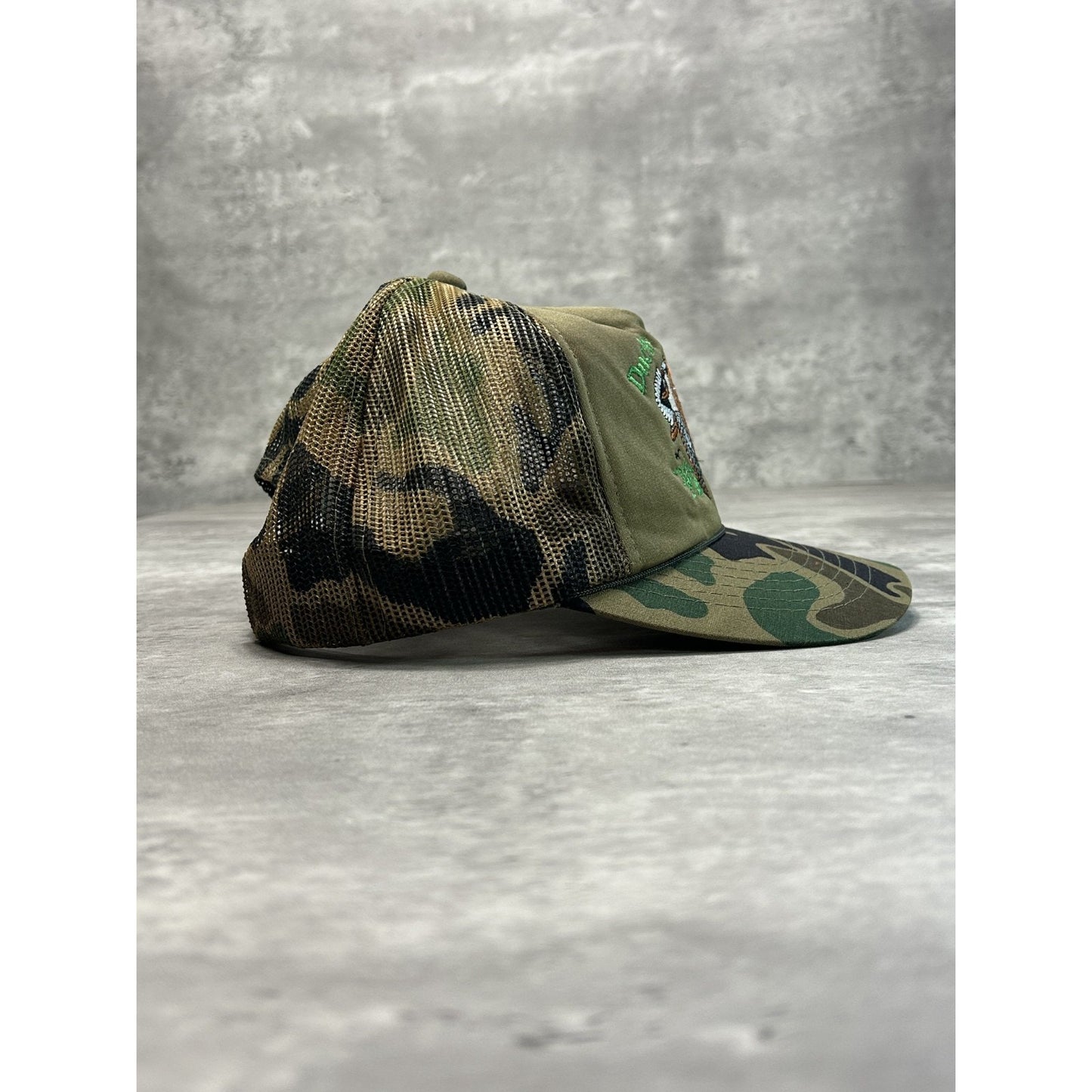 Vintage 90s Ducks Unlimited Embroidered Camo Trucker Snapback Hat OSFA