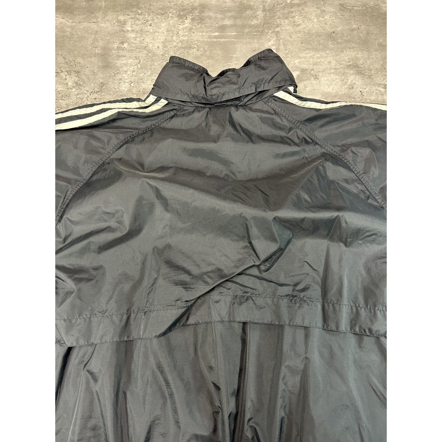 Vintage 90s Adidas Embroidered Logo Nylon Full Zip Windbreaker Jacket Size XL