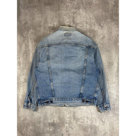 Vintage 80s Levis Red Tab Medium Wash Denim Type 3 Trucker Jacket Size Medium Blue