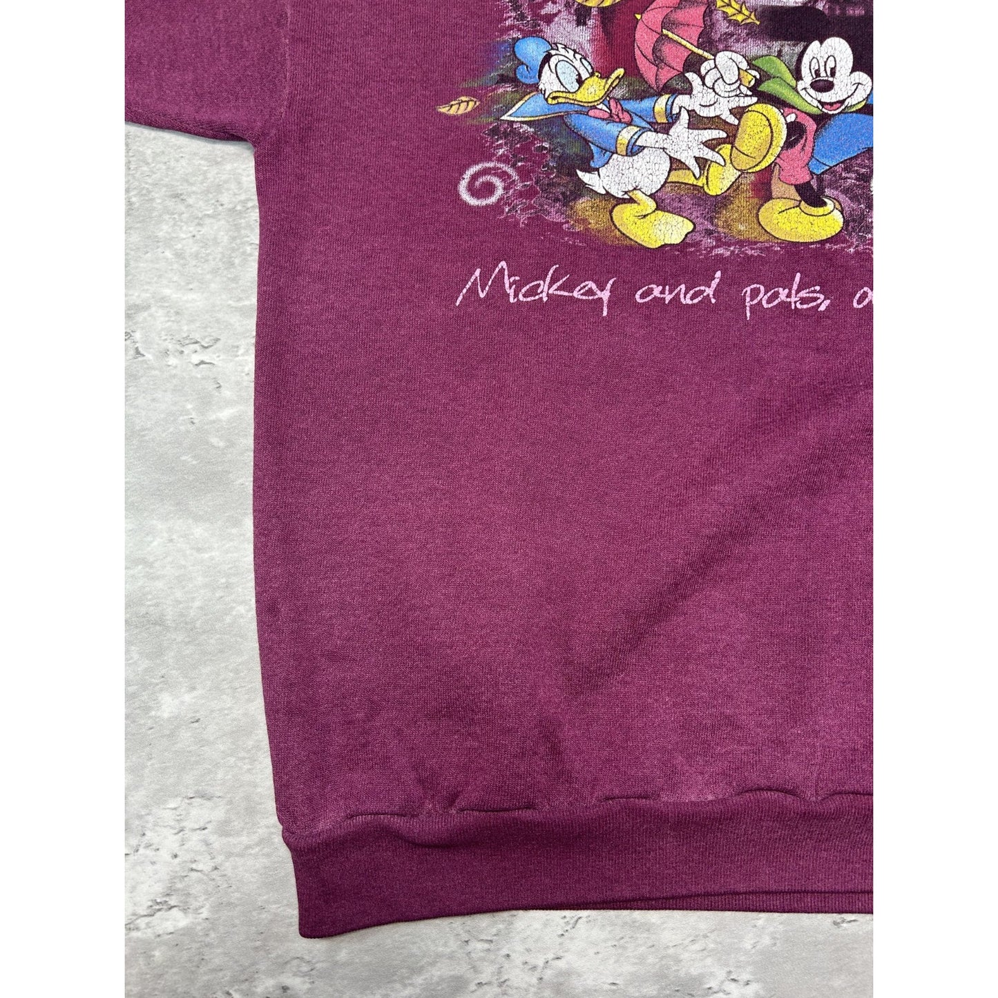 Vintage 90s Disney Mickey & Pals Cartoon Character Graphic Sweatshirt Size Large