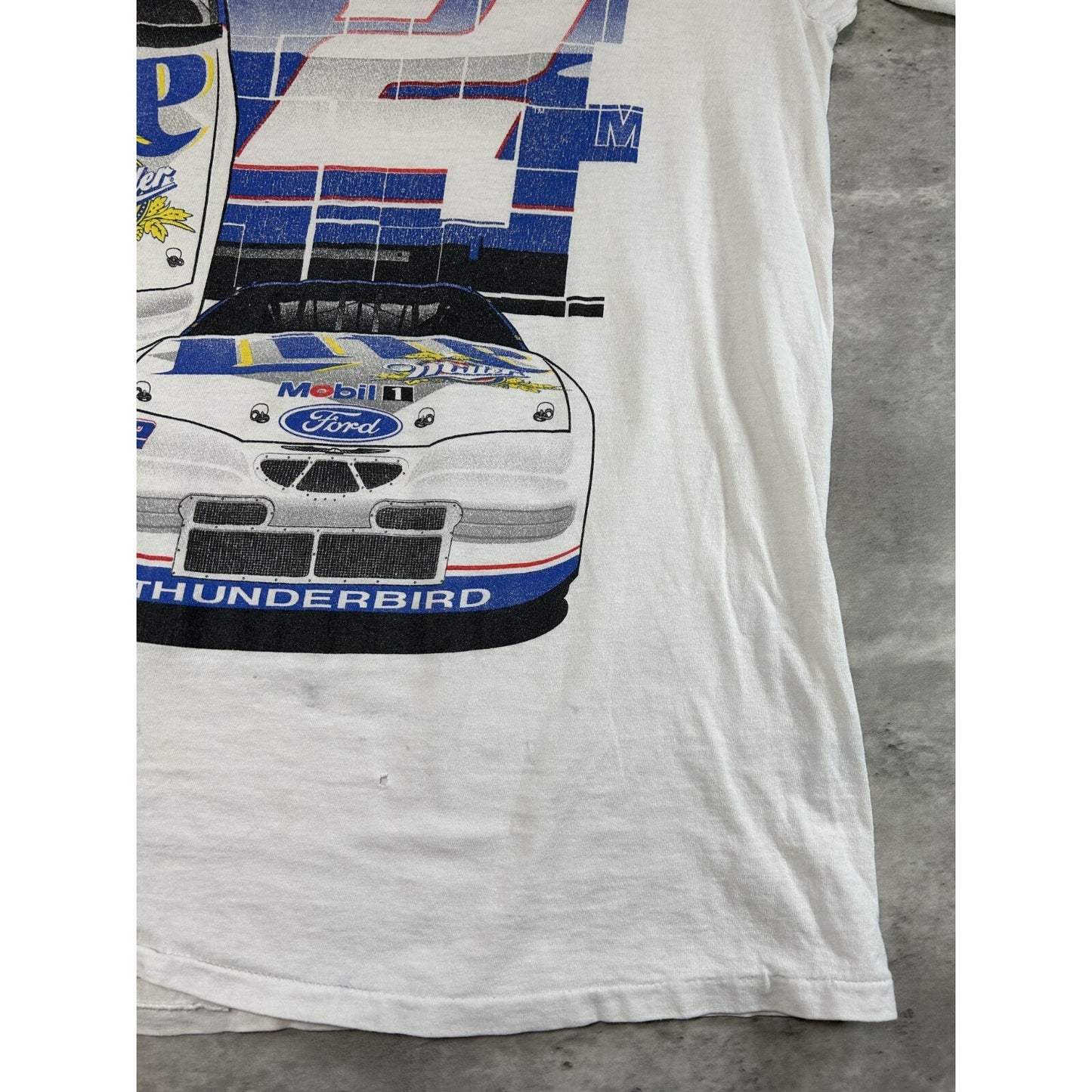Vintage Rusty Wallace #2 Nascar Miller Lite Big Graphic T-Shirt Size Large White