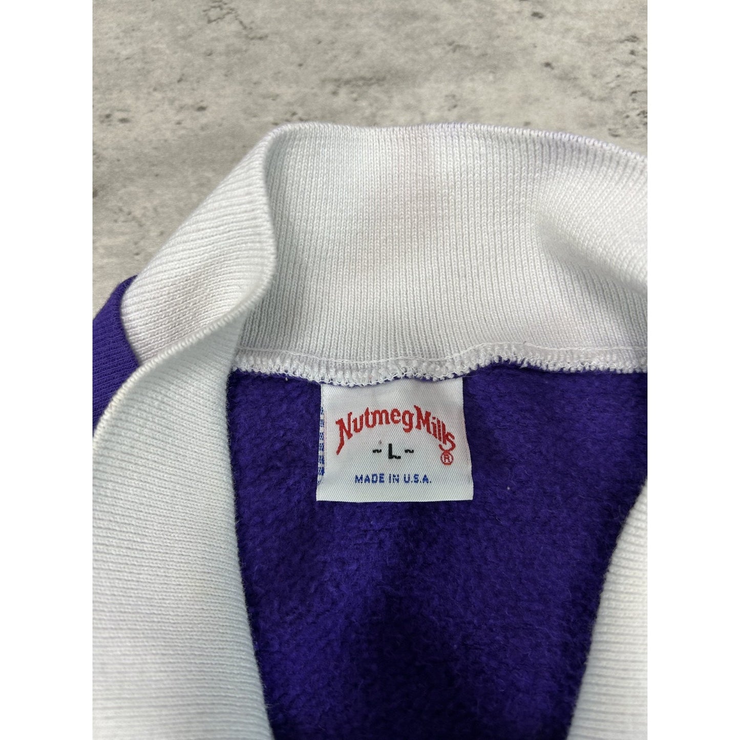 Vintage 80s Los Angeles Lakers NBA SPellout Graphic Collared Sweatshirt Sz Large