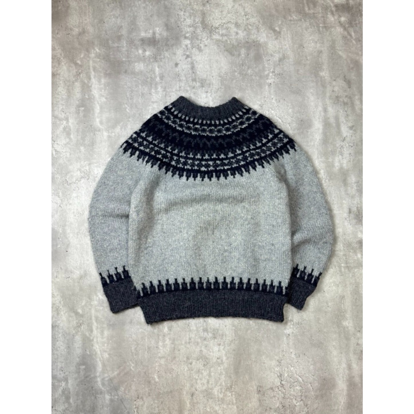 Vintage 80s/90s Two Tone Heavyweight Ribbed Pullover Knit Sweater Size Large