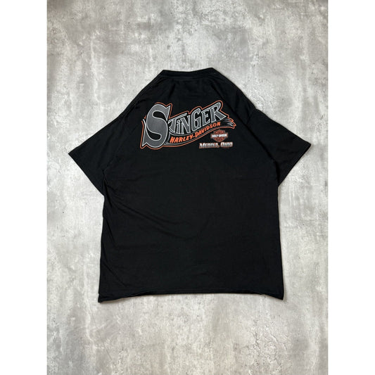 Harley Davidson Motorcycles Bad Dog Cartoon Graphic T-Shirt Size 2XL Black