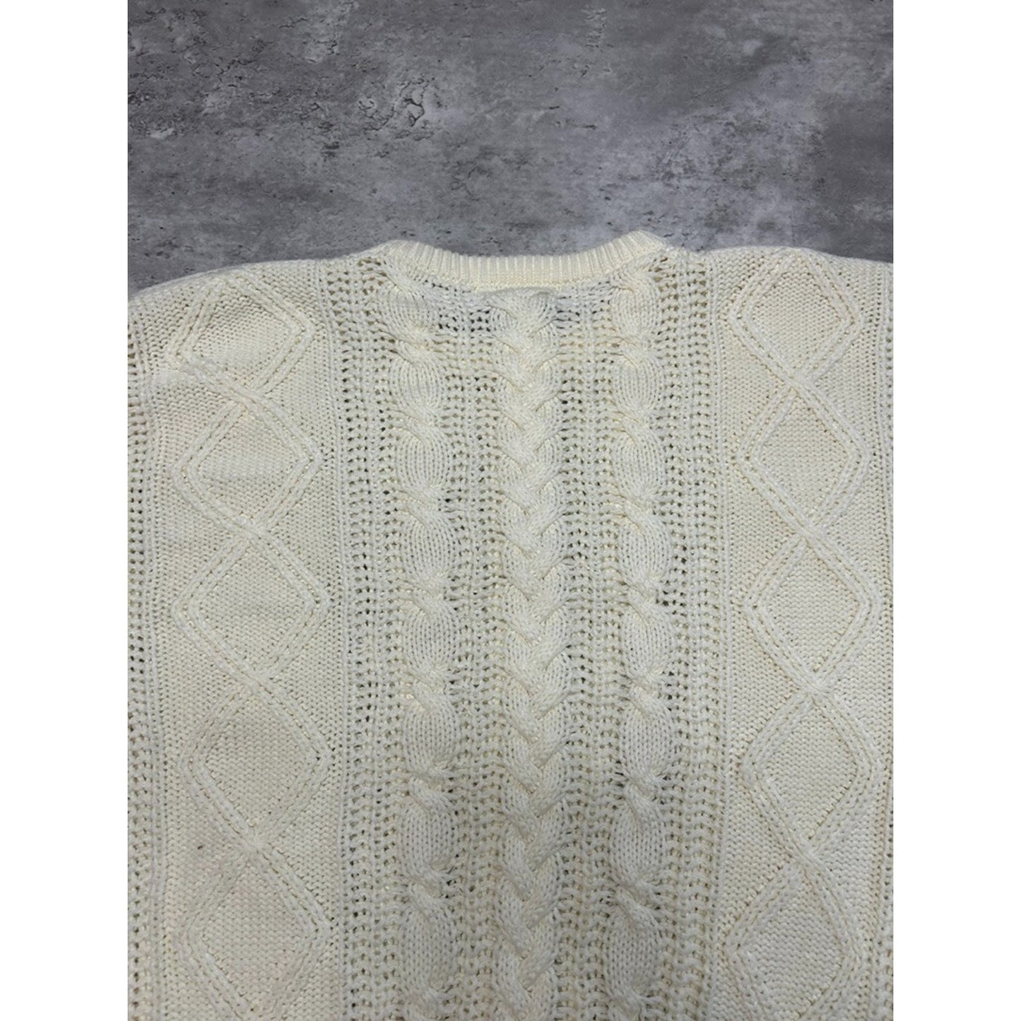 Vintage 1980s/90s Carriage Court Cable Knit Pullover Ribbed Sweater Size Medium