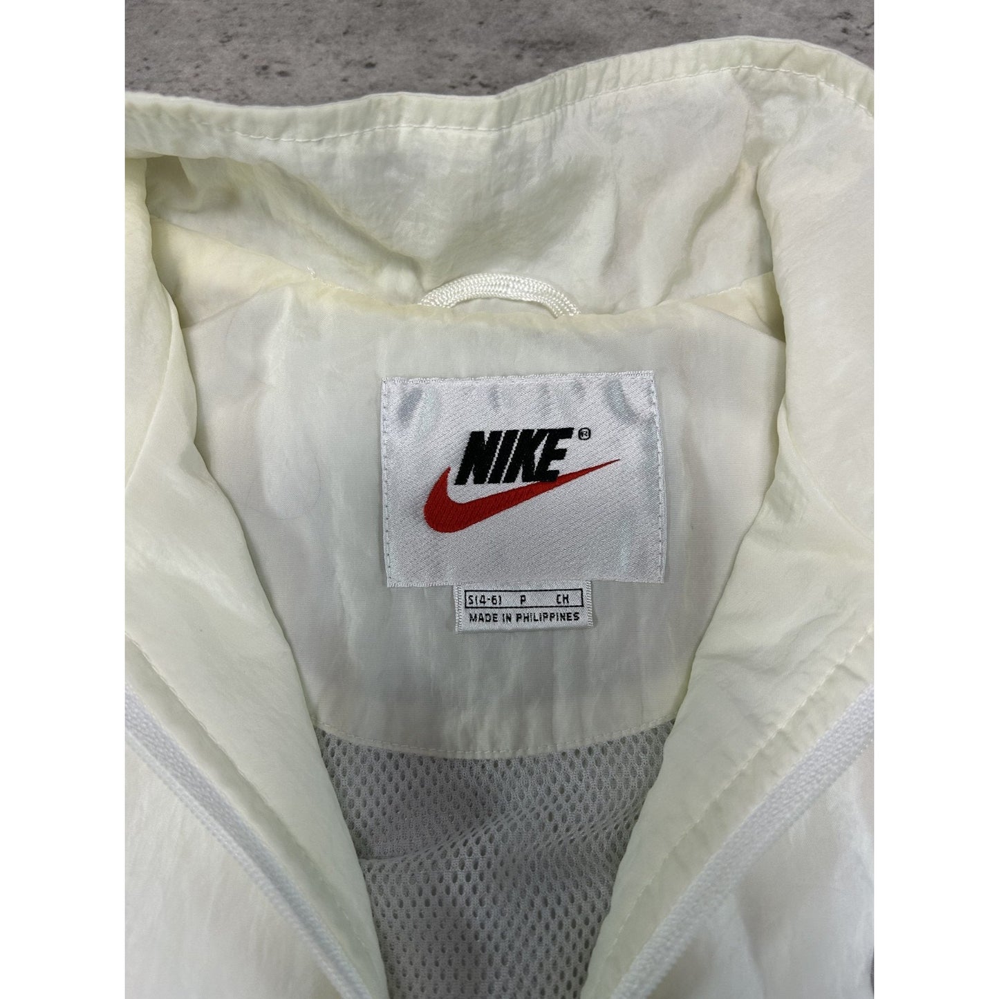 Vintage 90s Nike Embroidered Swoosh Nylon Full Zip Windbreaker Jacket YOUTH S