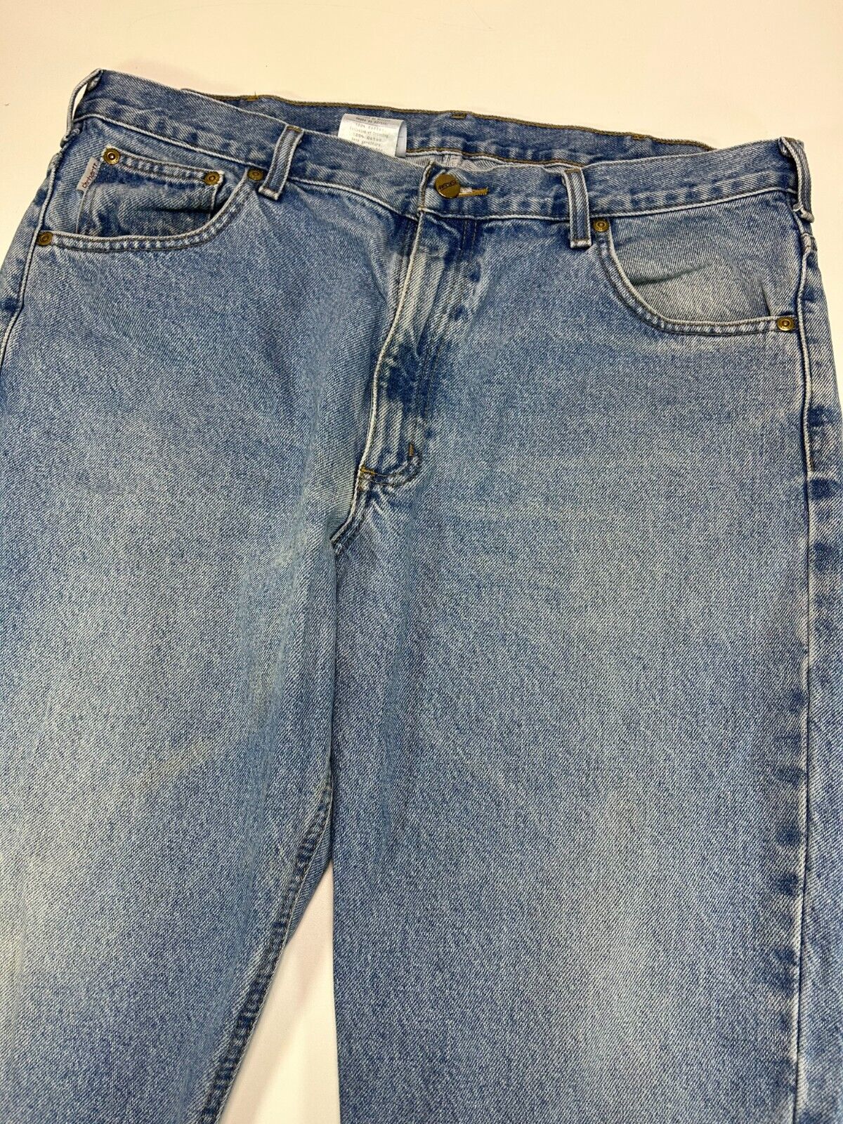 Vintage Carhartt Traditional Fit Medium Wash Denim Workwear Pants Size 38W