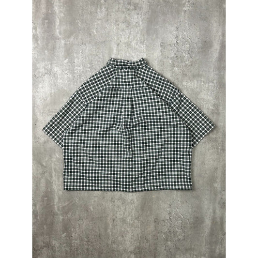 Vintage Arrow Big Oxford Plaid Reworked Cropped Button Up Shirt Size Medium