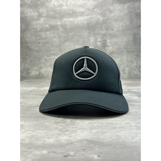 Vintage Mercedes Benz Embroidered Logo Trucker Strapback Hat OSFA