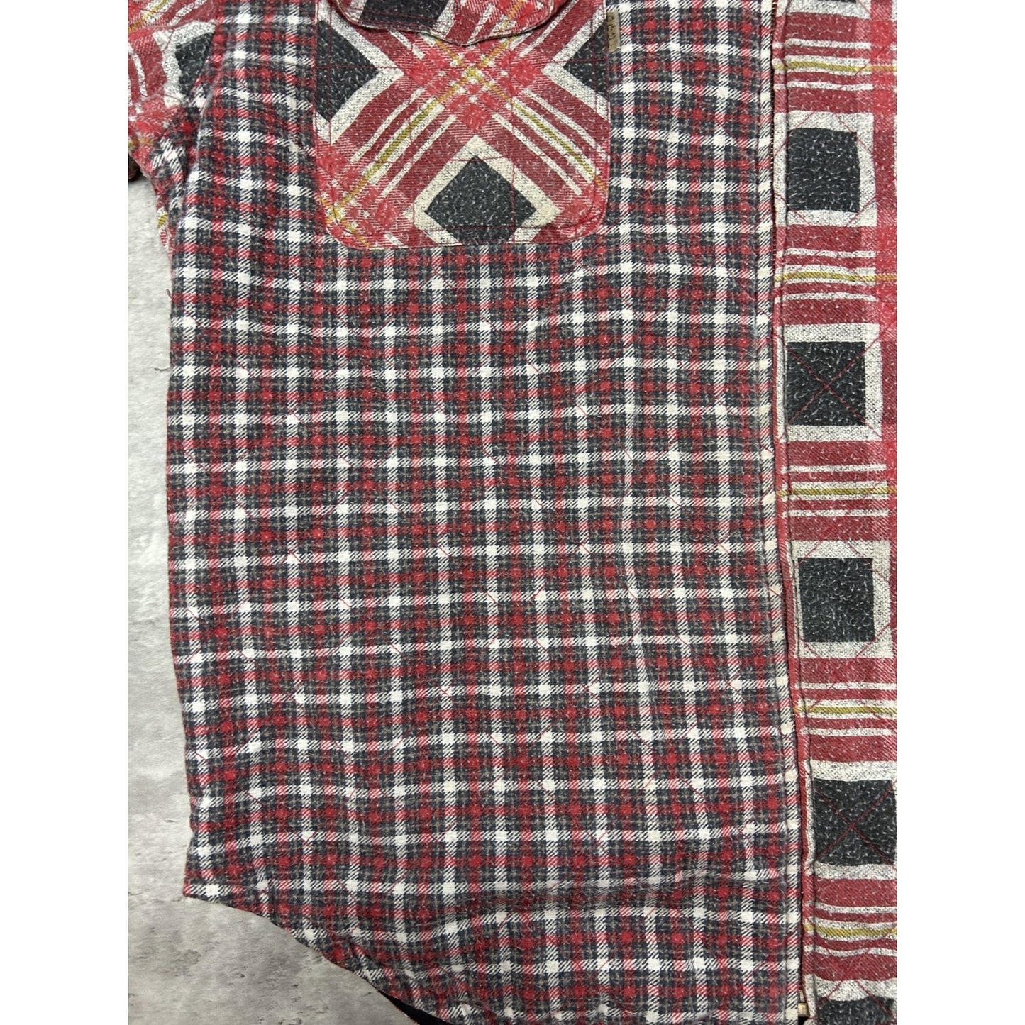 Vintage 90s Bugle Boy Wetlands Abstract Plaid Print Full Zip Jacket Size XL