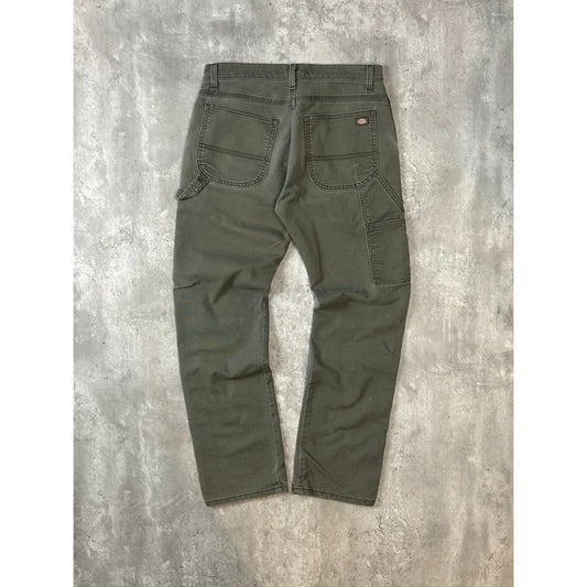 Dickies Flex Canvas Workwear Carpenter Pants Size 32 Green