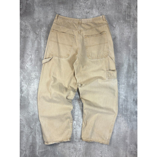 Vintage Canvas Workwear Carpenter Pants Size 37 Beige