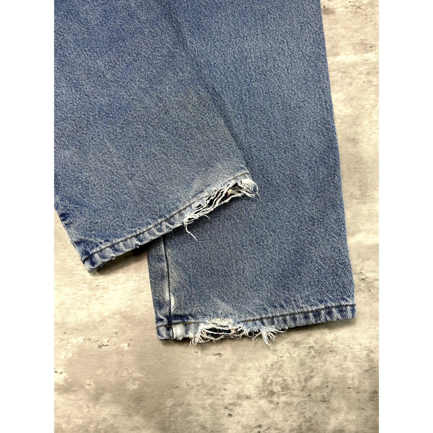 Vintage L.L. Bean Comfort Waist Plaid Line Light Wash Denim Pants Size 33 Blue