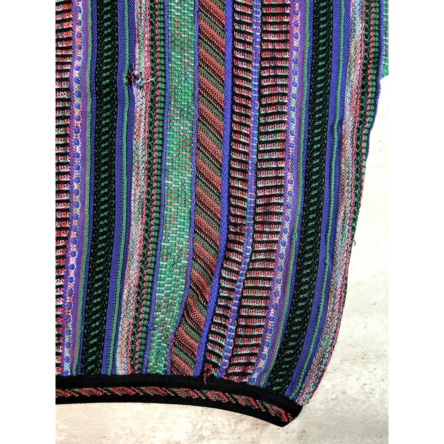 Vintage 90s Tundra Abstract 3D Print Pullover Ribbed Knit Sweater Size 4XL