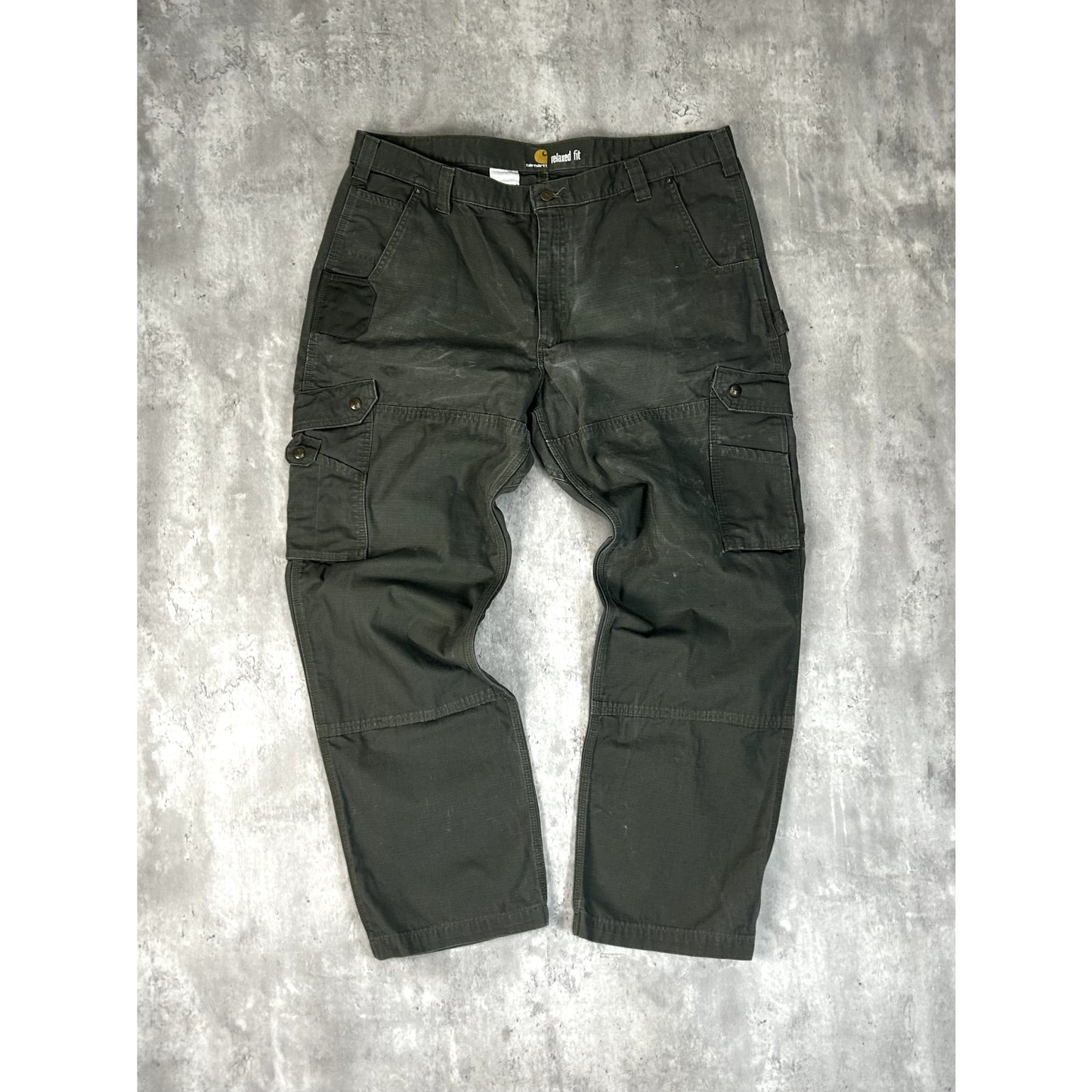 Carhartt Ripstop Canvas Workwear Double Knee Cargo Carpenter Pants Size 41