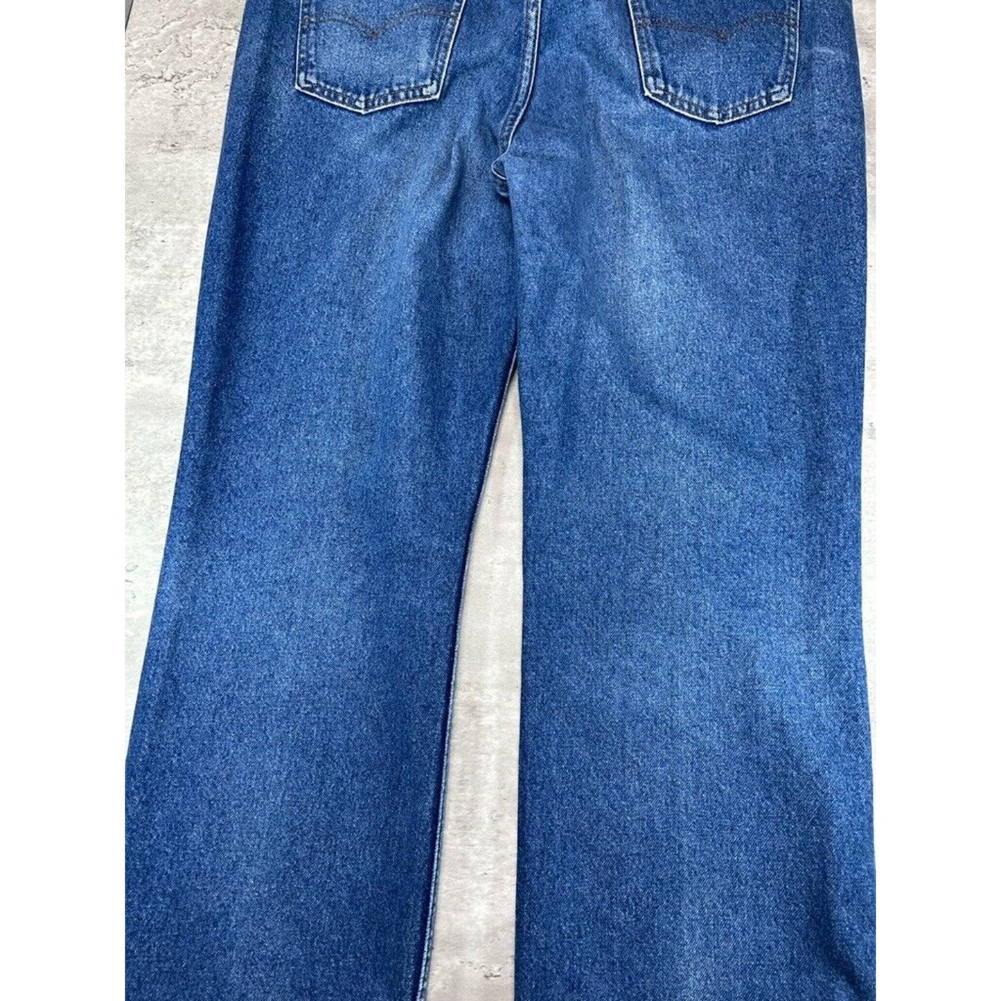 Vintage 90s Levis Orange Tab Dark Wash Wide Leg Denim Pants Size 42 Blue
