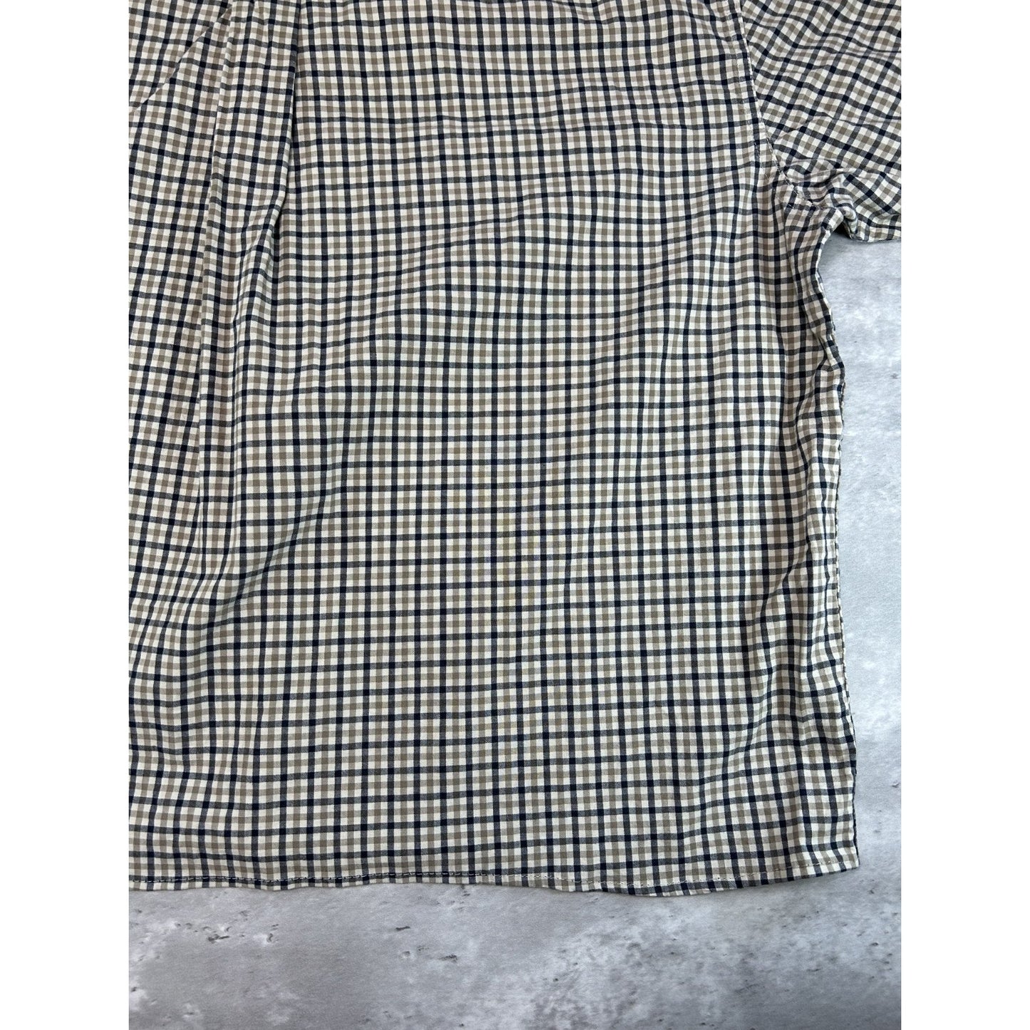 Vintage Chaps Ralph Lauren Plaid Print Reworked Cropped Button Up Shirt Sz XL