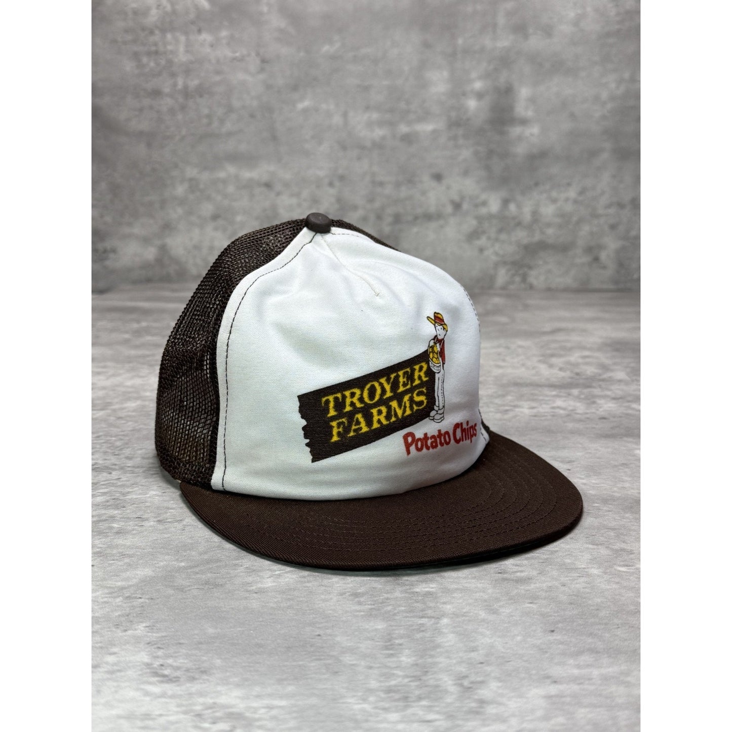 Vintage 80s/90s Troyer Farms Potato Chips Trucker Snapback Hat OSFA