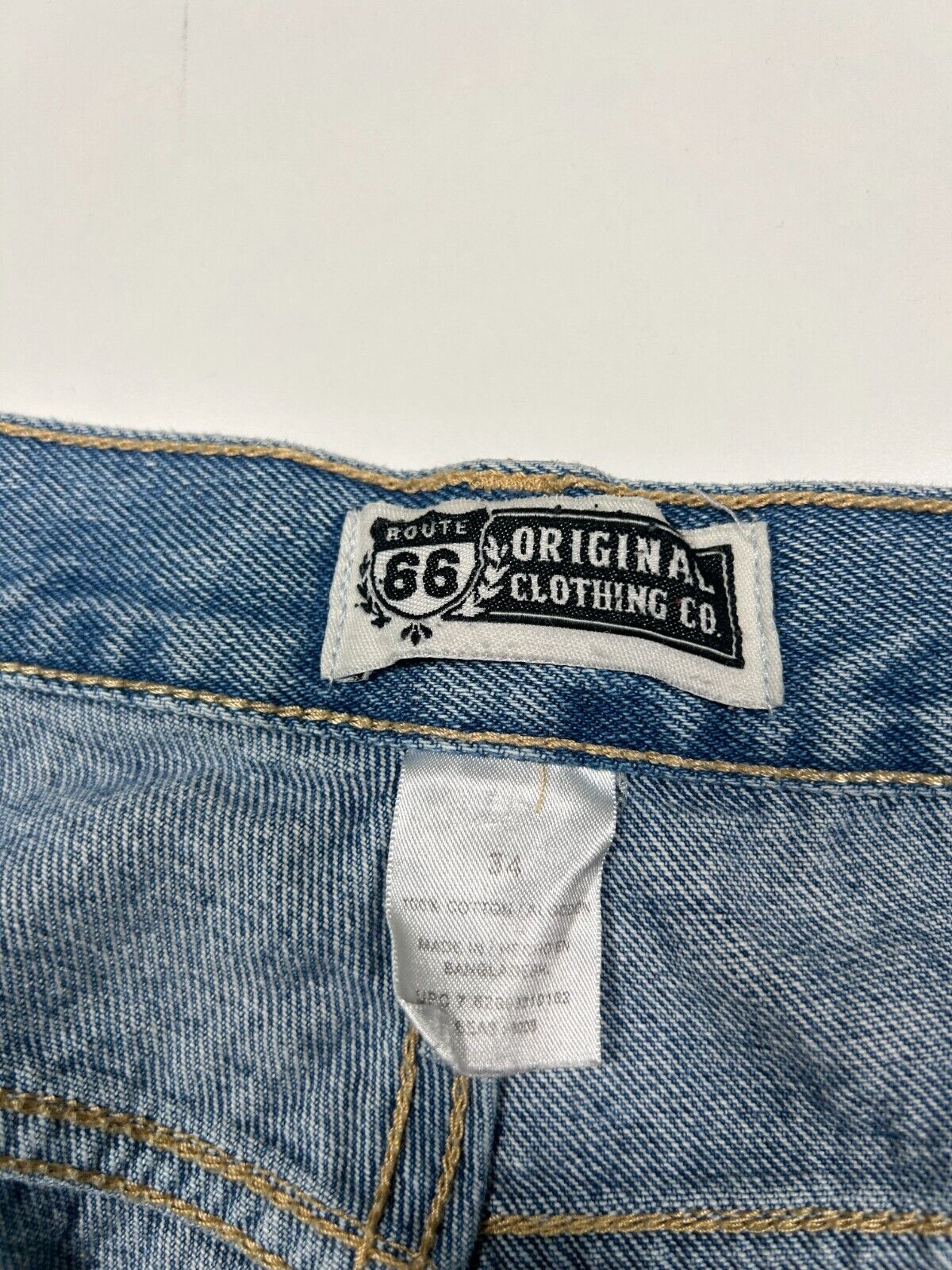 Vintage Route 66 Light Wash Casual Style Denim Jorts Shorts Size 33W