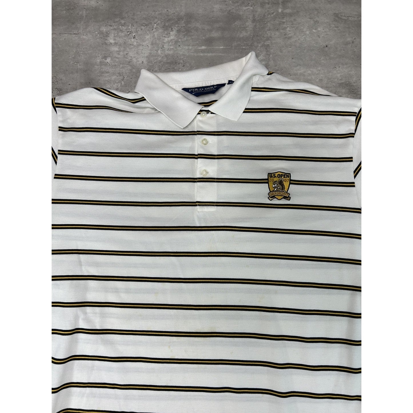 Vintage Polo Golf Ralph Lauren Embroidered Crest Striped Button Up Shirt Sz2XL