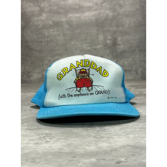 Vintage 80s/90s Grandad Graphic Slogan Two Tone Snapback Hat OSFA