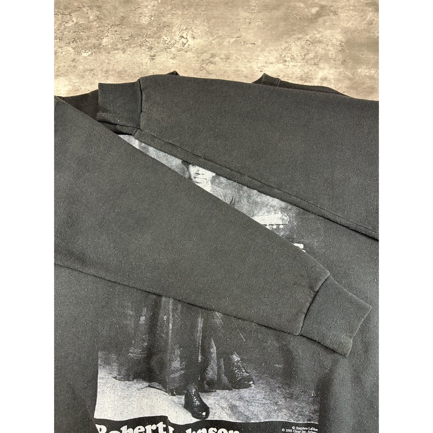 VTG 1991 Robert Johnson KIng Of Blue Portrait Graphic Music Sweatshirt Sz XL