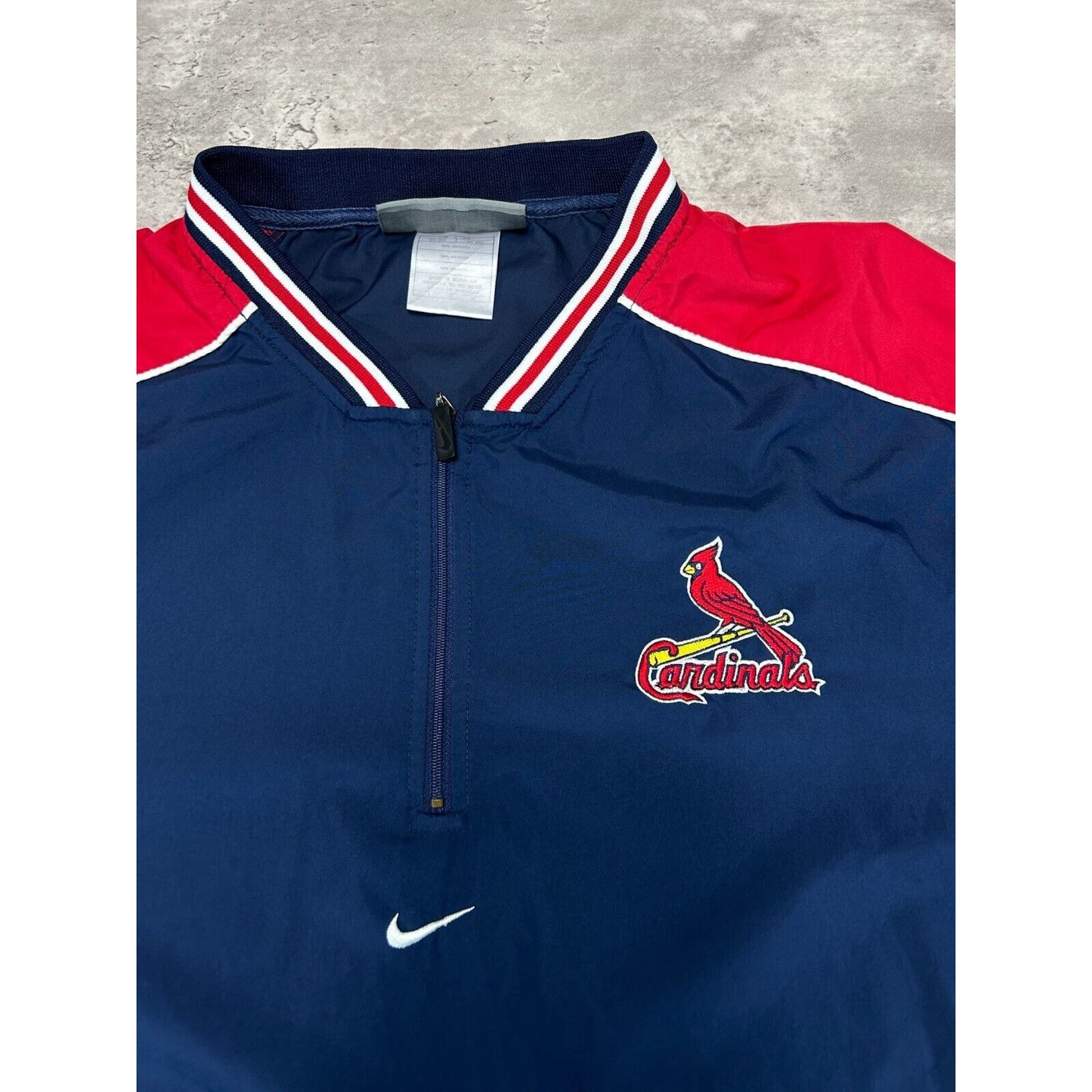 Vintage St Louis Cardinals MLB NIke Nylon Pullover Windbreaker Jacket Size Large