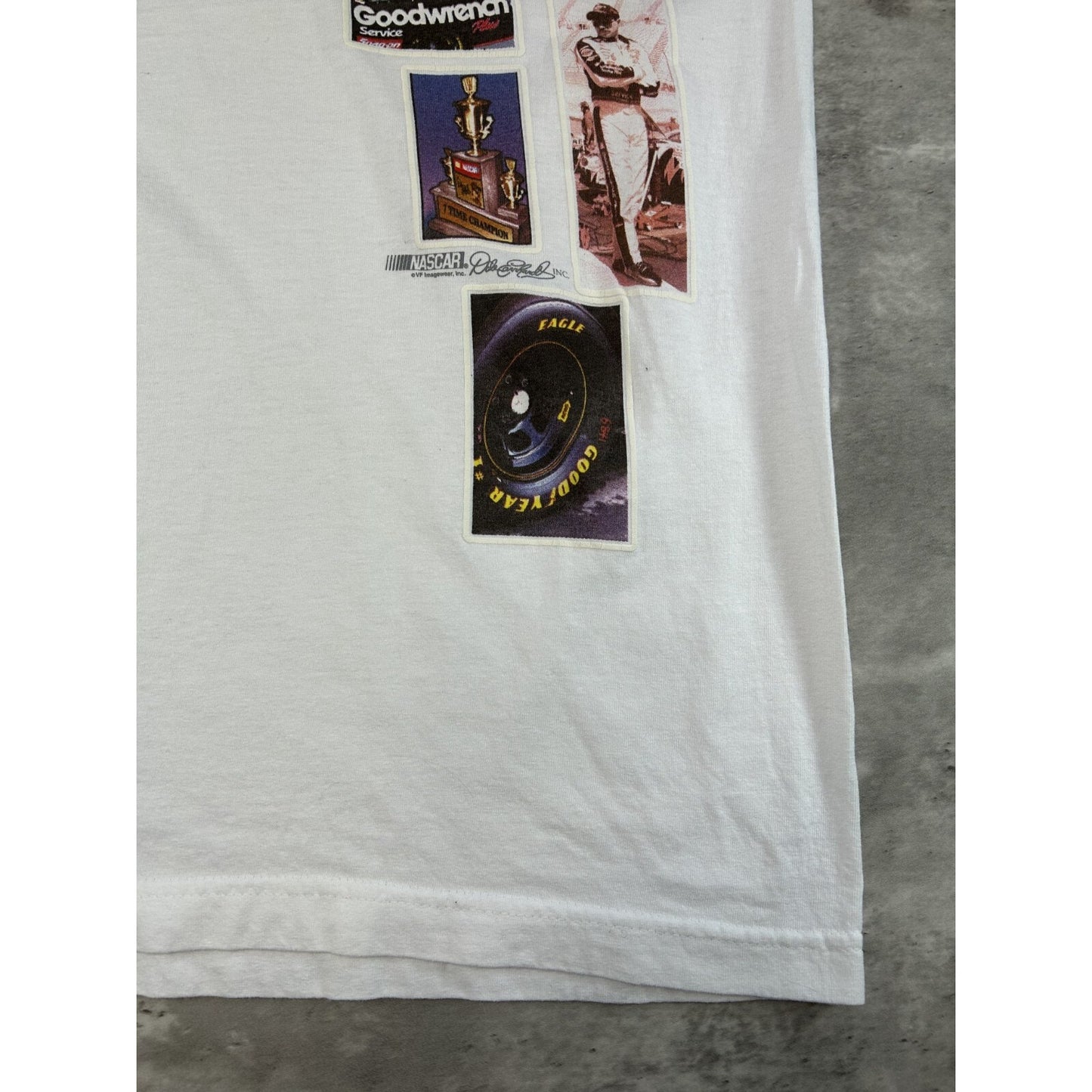 Vintage Dale Earnhardt #3 Nascar Graphic Long Sleeve T-Shirt Size Medium White