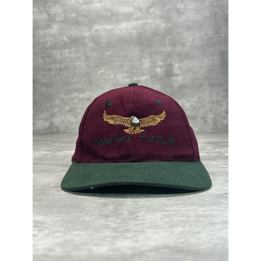Vintage 90s Matco Tools Embroidered Bald Eagle Spellout Snapback Hat OSFA
