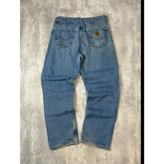Vintage Carhartt Medium Wash Workwear Denim Pants Size 35 Blue