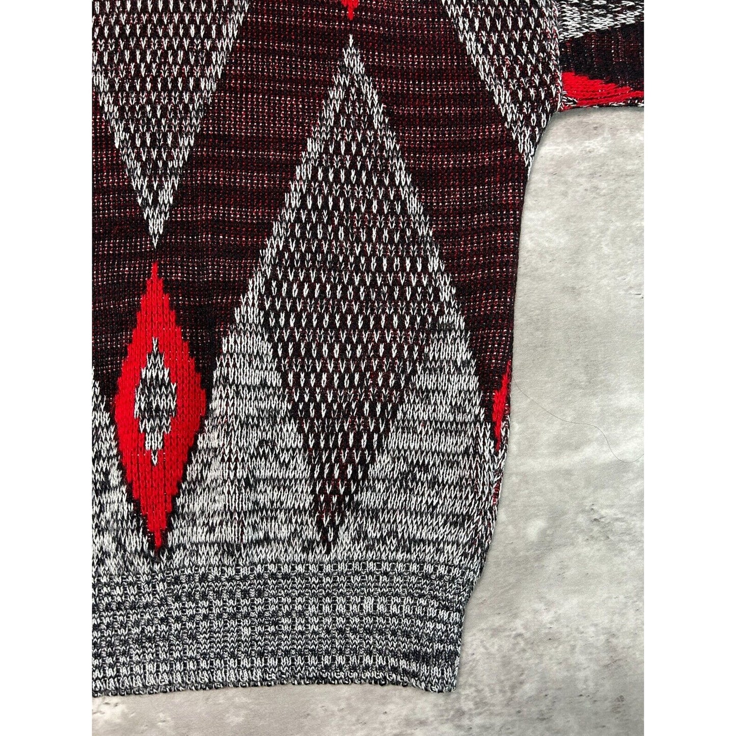 Vintage 90s Southern Bay Abstract Print Pull Over Ribbed Knit Sweater Size Medium