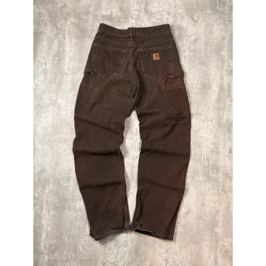 Vintage Carhartt Canvas Workwear Carpenter Pants Size 29 Brown