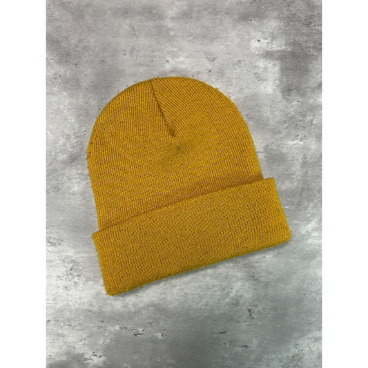 Vintage 90s Nike Embroidered Swoosh Two Tone Beanie Hat Yellow