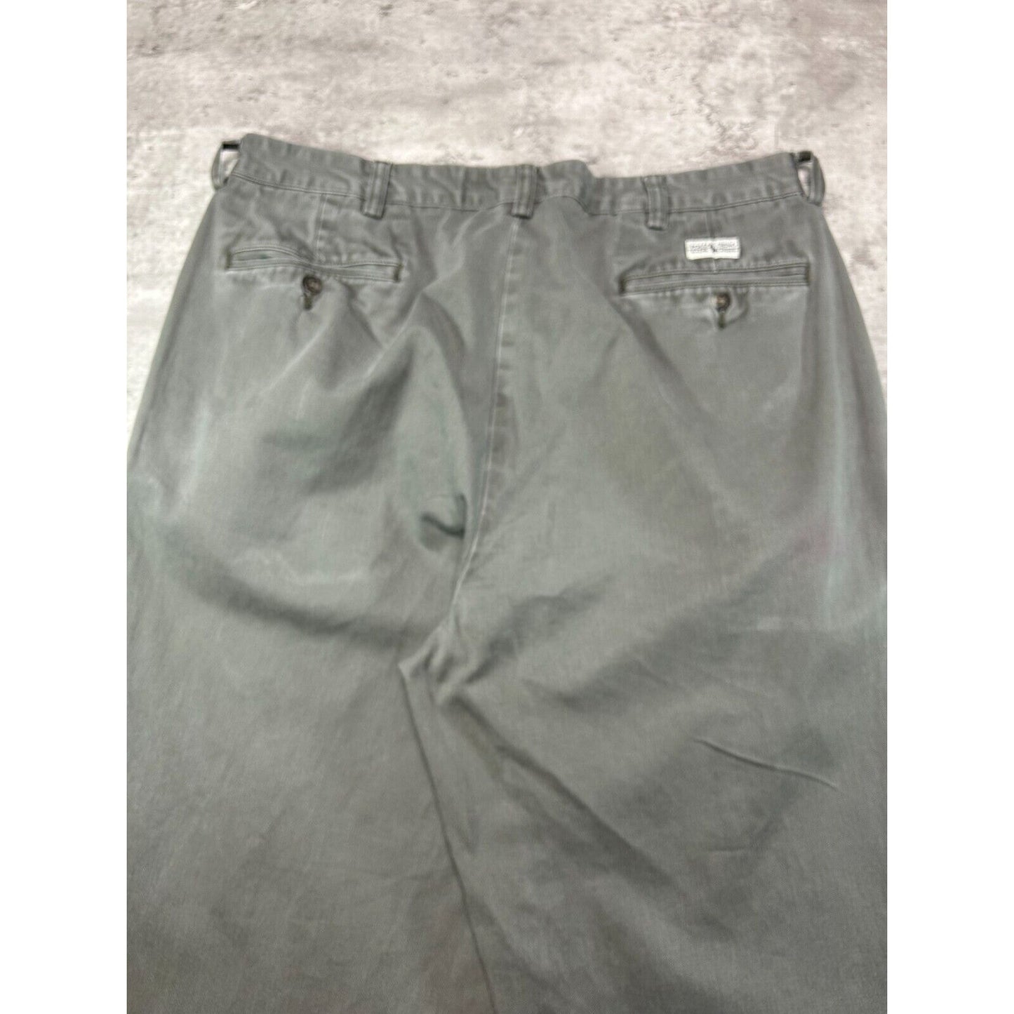 Vintage Polo Ralph Lauren Darted Chino Trouser Style Pants Size 35 Gray