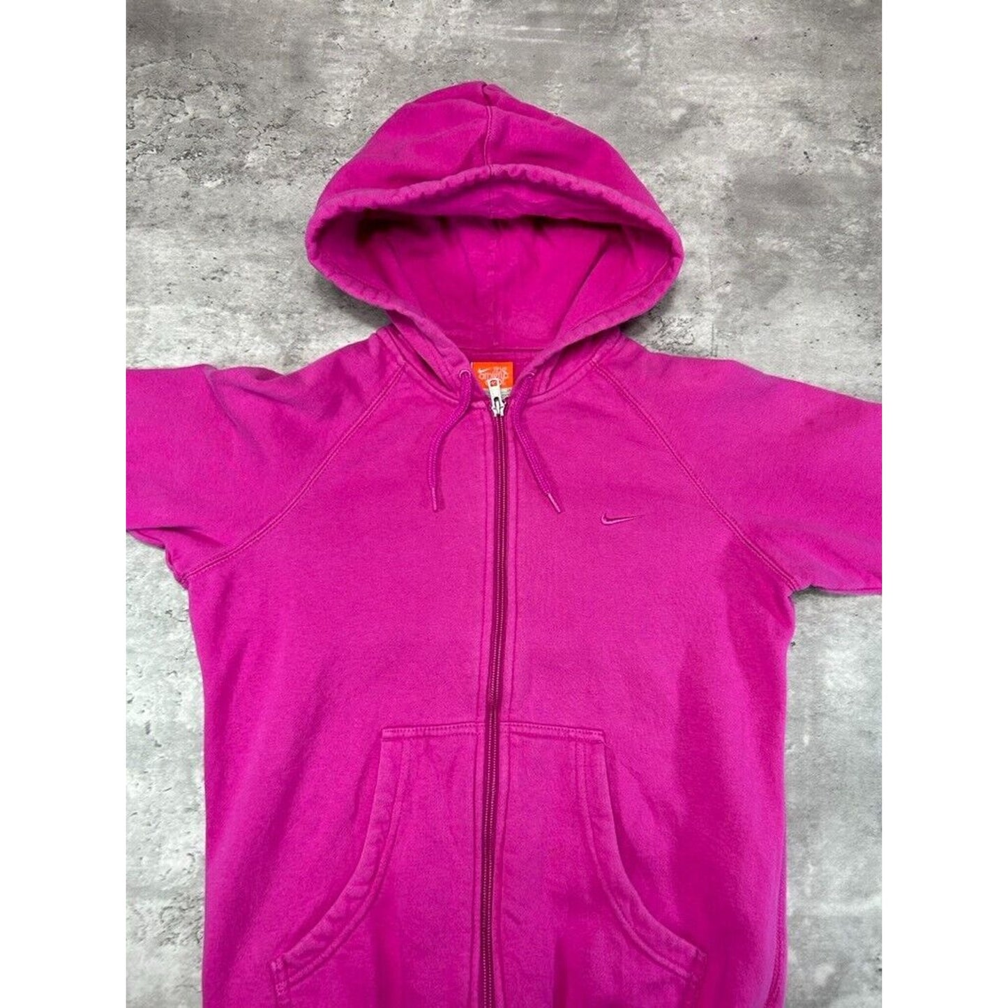 Vintage Womens Nike Tonal Embroidered Swoosh Full Zip Hooded Sweatshirt Size Small