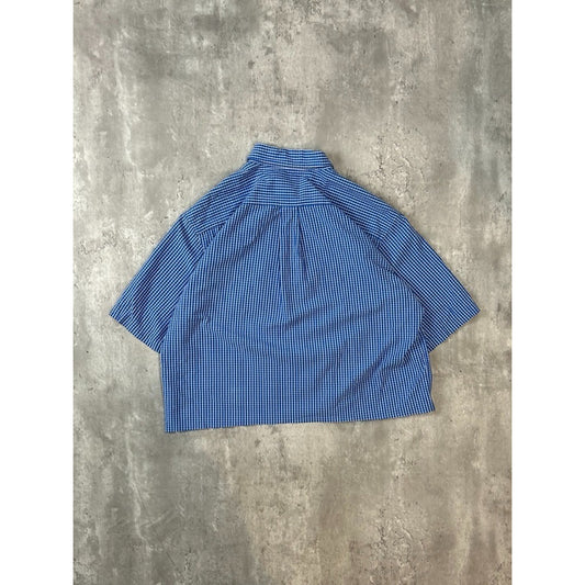 Vintage Daniel Cremieux Plaid Print Reworked Cropped Button Up Shirt Size Large