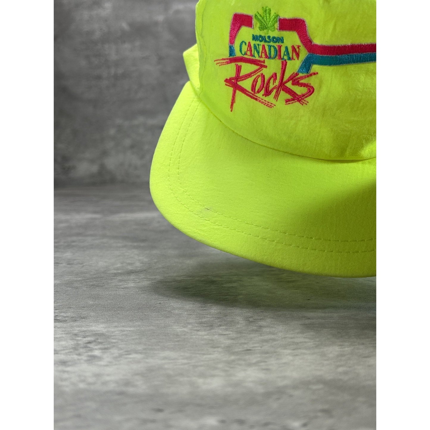 Vintage 90s Molson Canadian Rocks Embroidered Spellout Snapback Hat OSFA