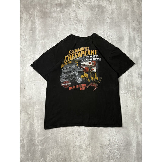 Vintage Harley Davidson Motorcycles Graphic Logo T-Shirt Size XL Black