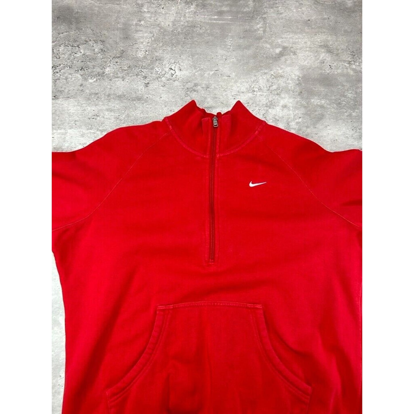 Vintage Y2K Womens Nike Embroidered Swoosh 1/2 Zip Sweatshirt Size XL Red