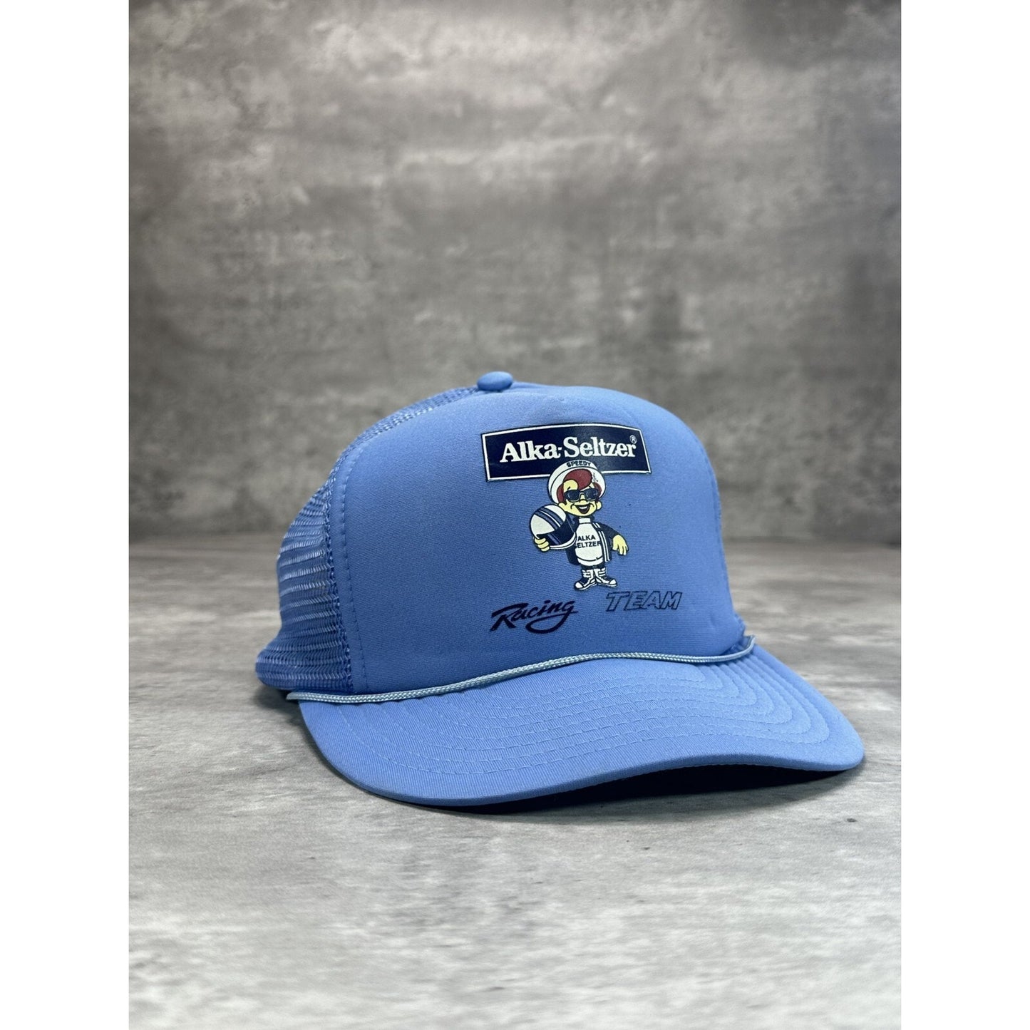 Vintage 80s/90s Alka-Seltzer Racing Team NASCAR Trucker Snapback Hat OSFA