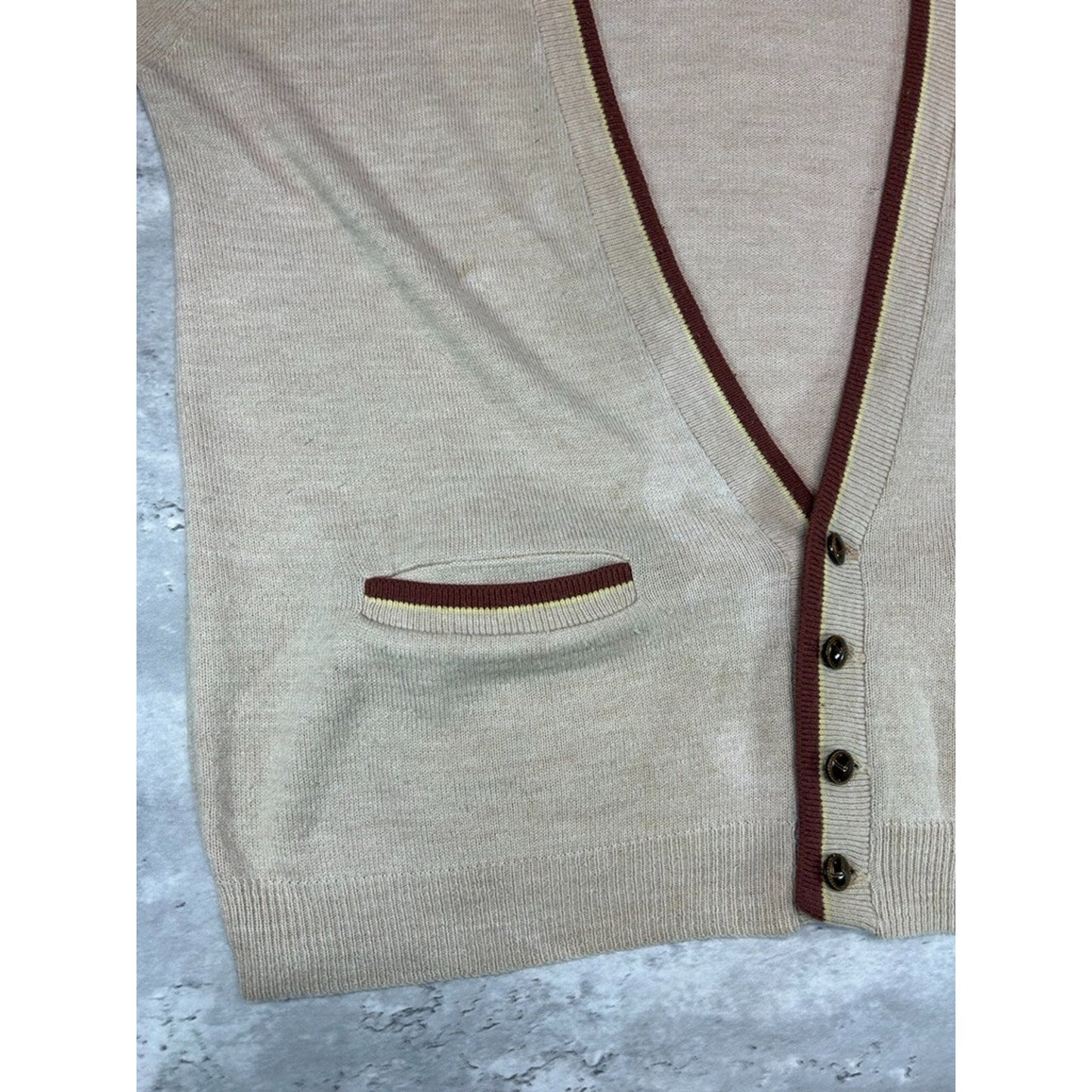 Vintage 1990s/1980s Earth Tones Button Down Knit Cardigan Sweater Size large