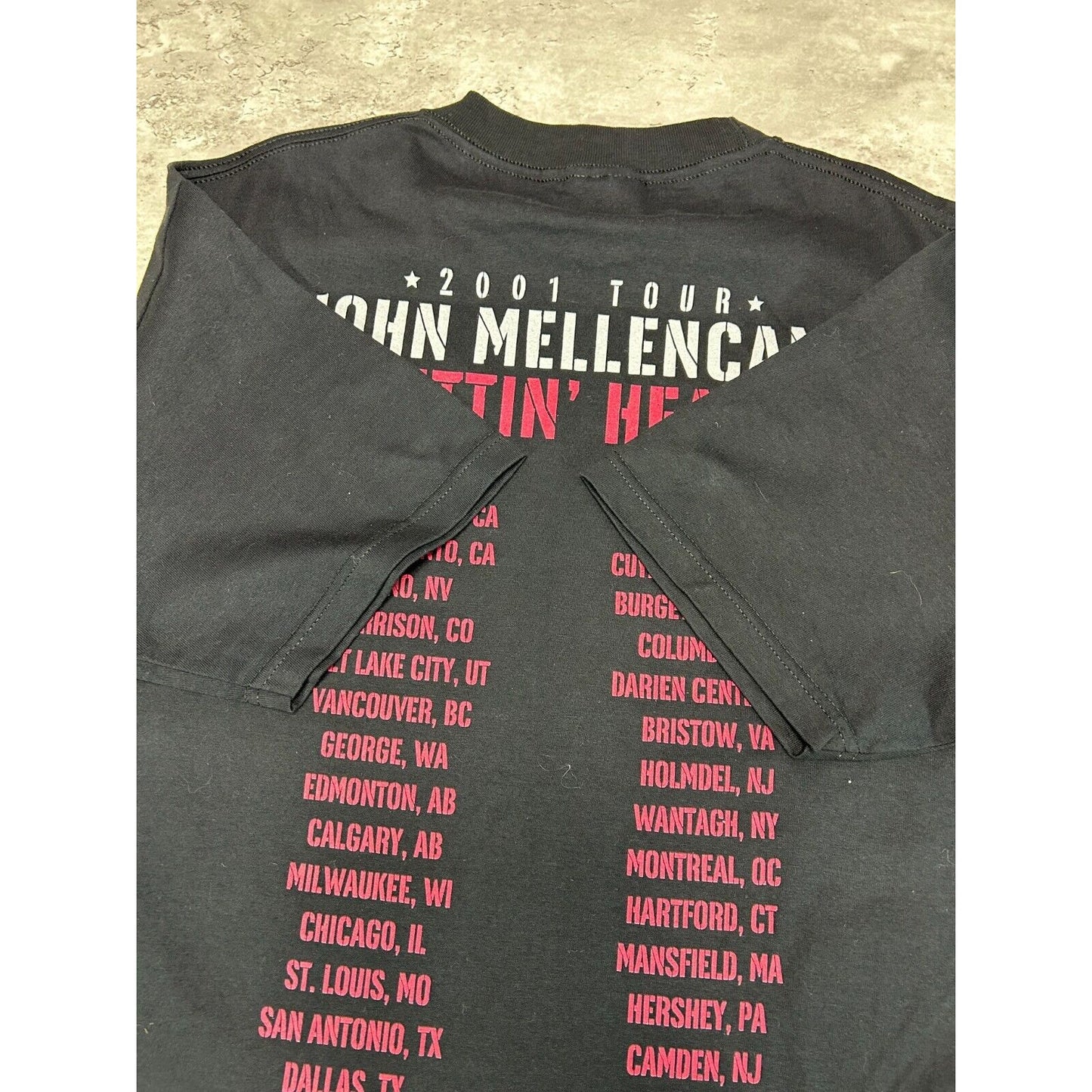 Vintage 2001 John Mellencamp Cuttin Heads Rock Music Tour T-Shirt Size Large